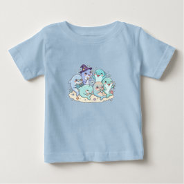 Para Bebê Camiseta Infantil Família de Golfinhos Fofa