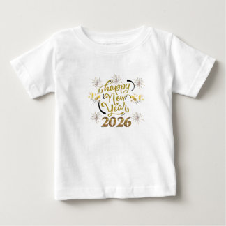 Para Bebê Camiseta infantil Feliz Ano Novo 2026