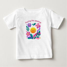 Para Bebê Camiseta Infantil Floral Sun