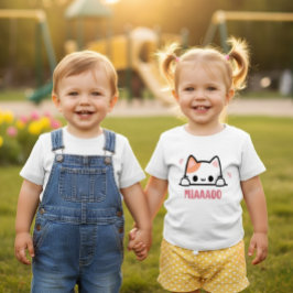 Para Bebê Camiseta Infantil Gatinho MIAAAOO Cat Fofa