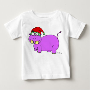 Para Bebê Camiseta Infantil Hippo de Natal