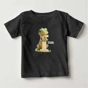 Para Bebê Camiseta Infantil I de Iguana Fofa   Alfabeto de A