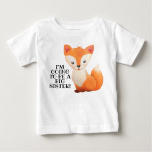 Para Bebê Camiseta Infantil Irmã Mais Velha Pequena Raposa