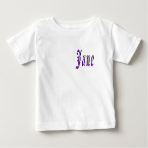 Para Bebê Camiseta infantil "Jane" Nome Floral