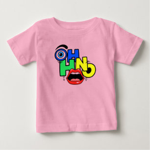 Para Bebê Camiseta Infantil Lábios Sassy Arte Pop Moderna