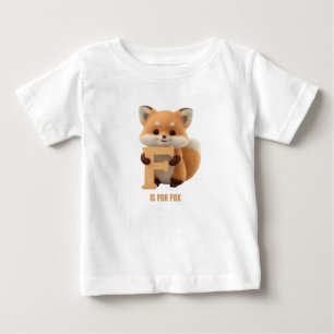 Para Bebê Camiseta Infantil Letra F Raposa Fofa Alfabeto A