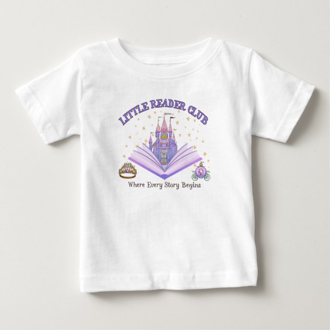 Para Bebê Camiseta Infantil Little Reader Club (Frente)