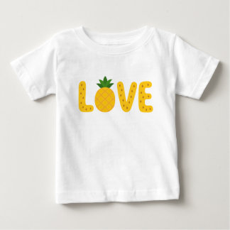 Para Bebê Camiseta Infantil LOVE de Abacaxi Fofa