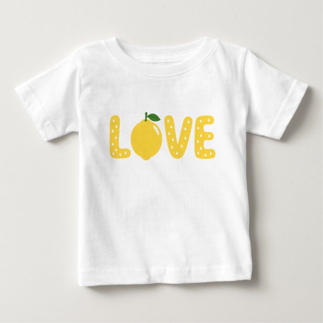 Para Bebê Camiseta Infantil LOVE de Limão Fofa (Frente)