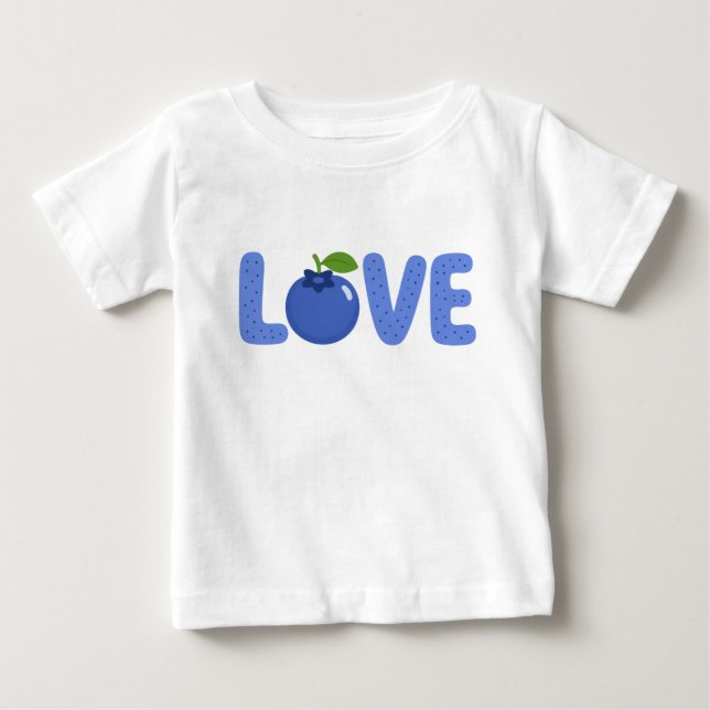Para Bebê Camiseta Infantil LOVE de Mirtilo Fofa (Frente)