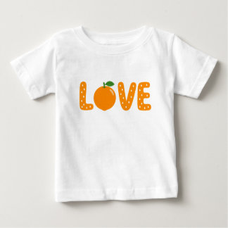 Para Bebê Camiseta Infantil LOVE Laranja Fofa