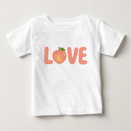 Para Bebê Camiseta Infantil LOVE Pêssego Fofo