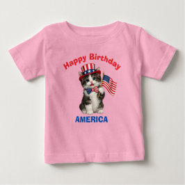 Para Bebê Camiseta infantil Manx Kitten (1m) Patriota