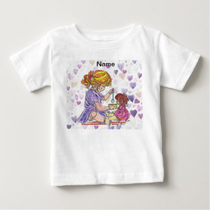 Para Bebê Camiseta Infantil Menina e Boneca 