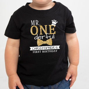 Para Bebê Camiseta infantil Mr. ONEderful 1º aniversário