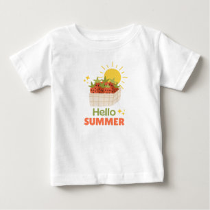 Para Bebê Camiseta Infantil Olá Verão Morango Sol Baby