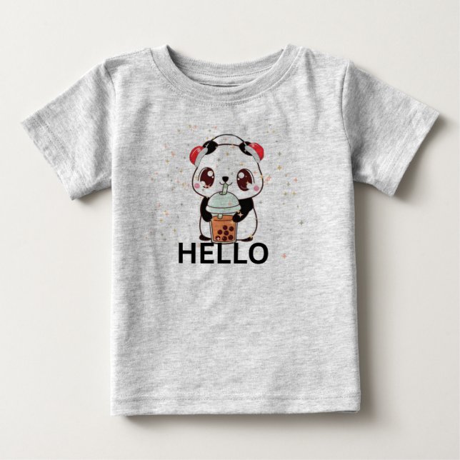 Para Bebê Camiseta infantil Panda (Frente)