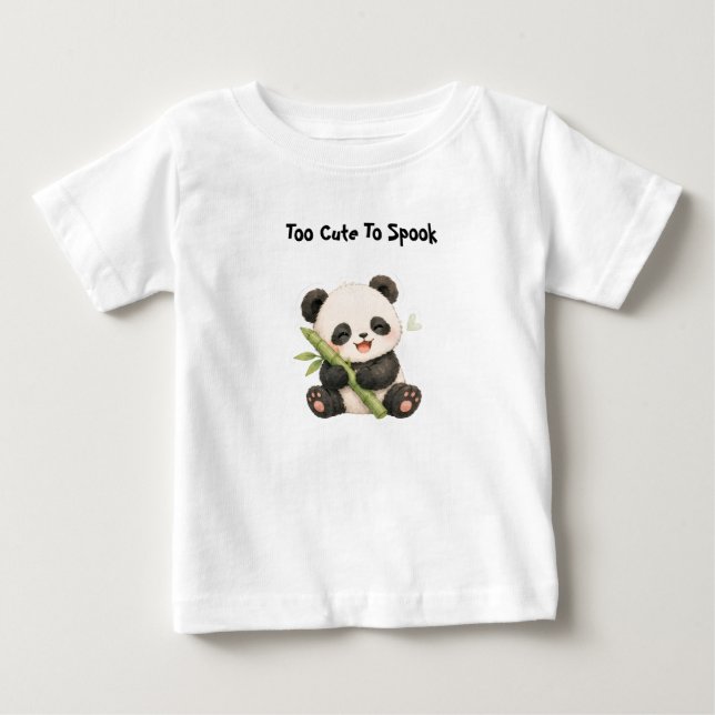 Para Bebê Camiseta Infantil Panda Comendo Bambu (Frente)