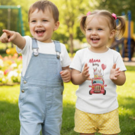 Para Bebê Camiseta Infantil Passeio de Coelho Mamãe Bunny