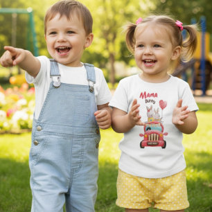 Para Bebê Camiseta Infantil Passeio de Coelho Mamãe Bunny