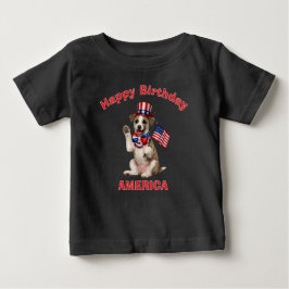 Para Bebê Camiseta Infantil Patriota de Cachorro Whippet (2i