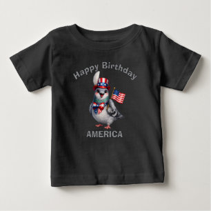 Para Bebê Camiseta Infantil Patriota de Pombo (4q)