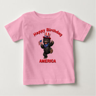 Para Bebê Camiseta Infantil Patriota Gorila (5w)