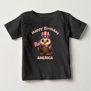 Para Bebê Camiseta infantil patriótica Águia (4e)