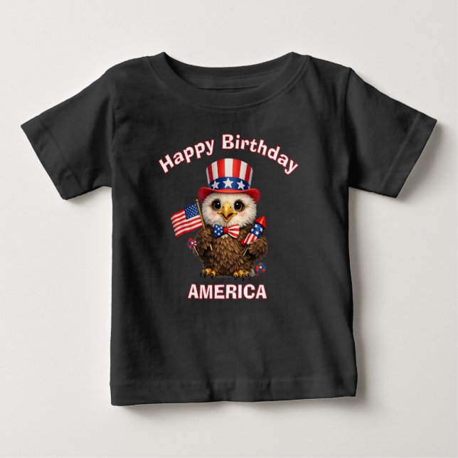 Para Bebê Camiseta infantil patriótica Águia (4e) (Frente)