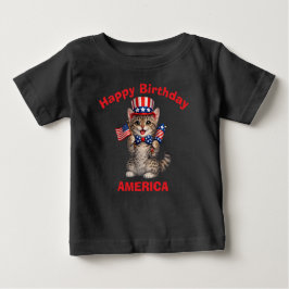Para Bebê Camiseta Infantil Patriótica California Spangled (