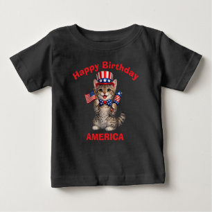 Para Bebê Camiseta Infantil Patriótica California Spangled (