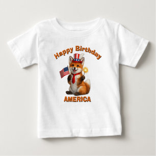 Para Bebê Camiseta Infantil Patriótica da Fox (5s)