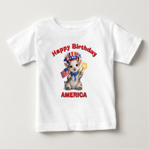 Para Bebê Camiseta Infantil Patriótica de Cabra (5ah)