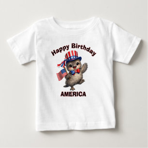 Para Bebê Camiseta infantil patriótica de Emu (4l)