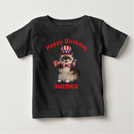 Para Bebê Camiseta infantil patriótica de gatinho himalaio (