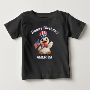 Para Bebê Camiseta Infantil Patriótica de Pelicano (4j)