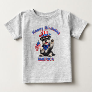 Para Bebê Camiseta infantil patriótica de Schnauzer (2ag)