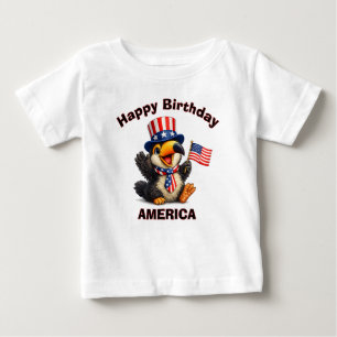 Para Bebê Camiseta infantil patriótica de tucano (4k)