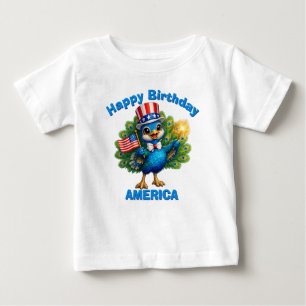 Para Bebê Camiseta Infantil Patriótica do Pavão (4r)