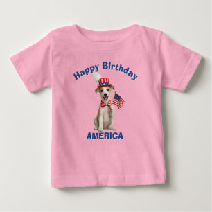 Para Bebê Camiseta infantil patriótica Greyhound (2u)