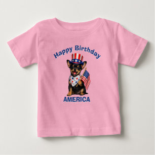 Para Bebê Camiseta Infantil Patriótica Krysarik (2s)