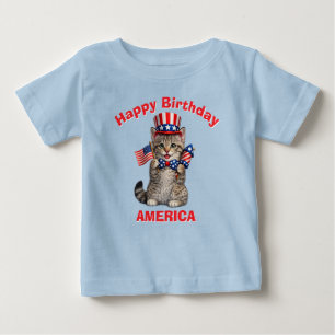 Para Bebê Camiseta Infantil Patriótica Pixie-Bob Kitten (1s)