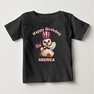 Para Bebê Camiseta infantil patriótica Swan (4b)