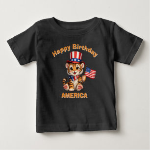 Para Bebê Camiseta Infantil Patriótica Tigre (5n)