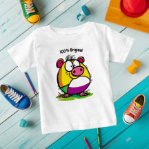 Camiseta Infantil Personalizável de Porco Divertid