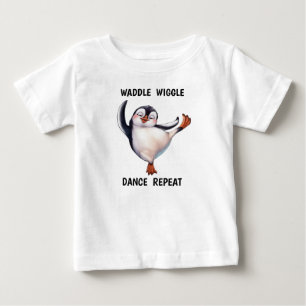 Para Bebê Camiseta Infantil Pinguim Dançante