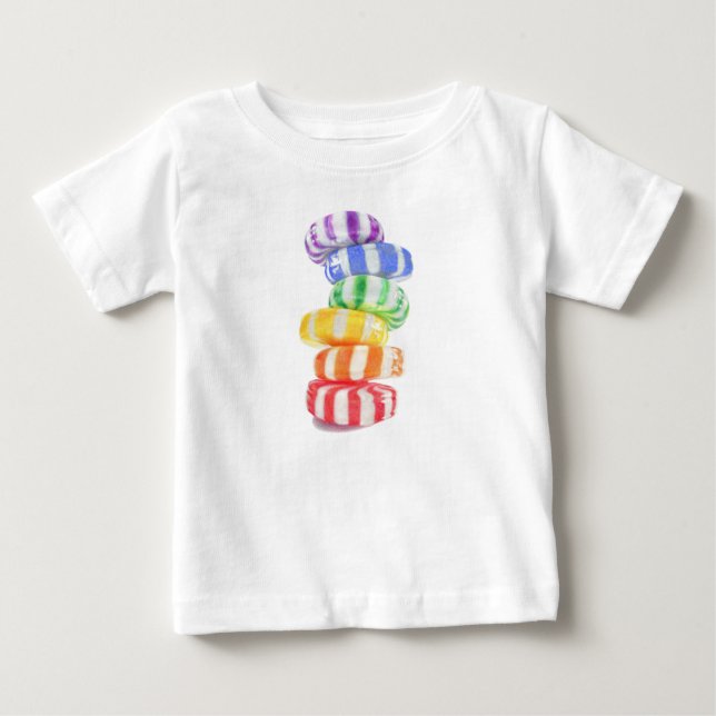 Para Bebê Camiseta Infantil RAINBOW CANDY (Frente)