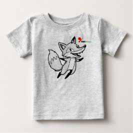 Para Bebê Camiseta Infantil Raposa Feliz Pulando Desenho Art