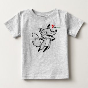 Para Bebê Camiseta Infantil Raposa Feliz Pulando Desenho Art