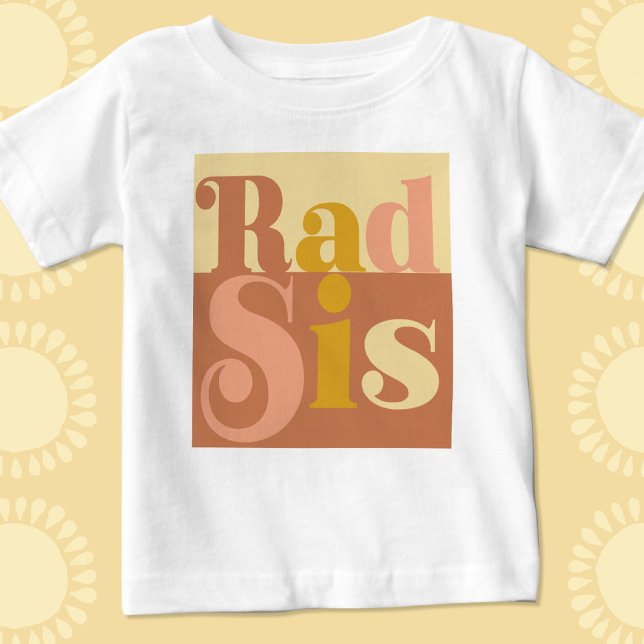 Para Bebê Camiseta Infantil Retro Irmã Radical (Criador carregado)